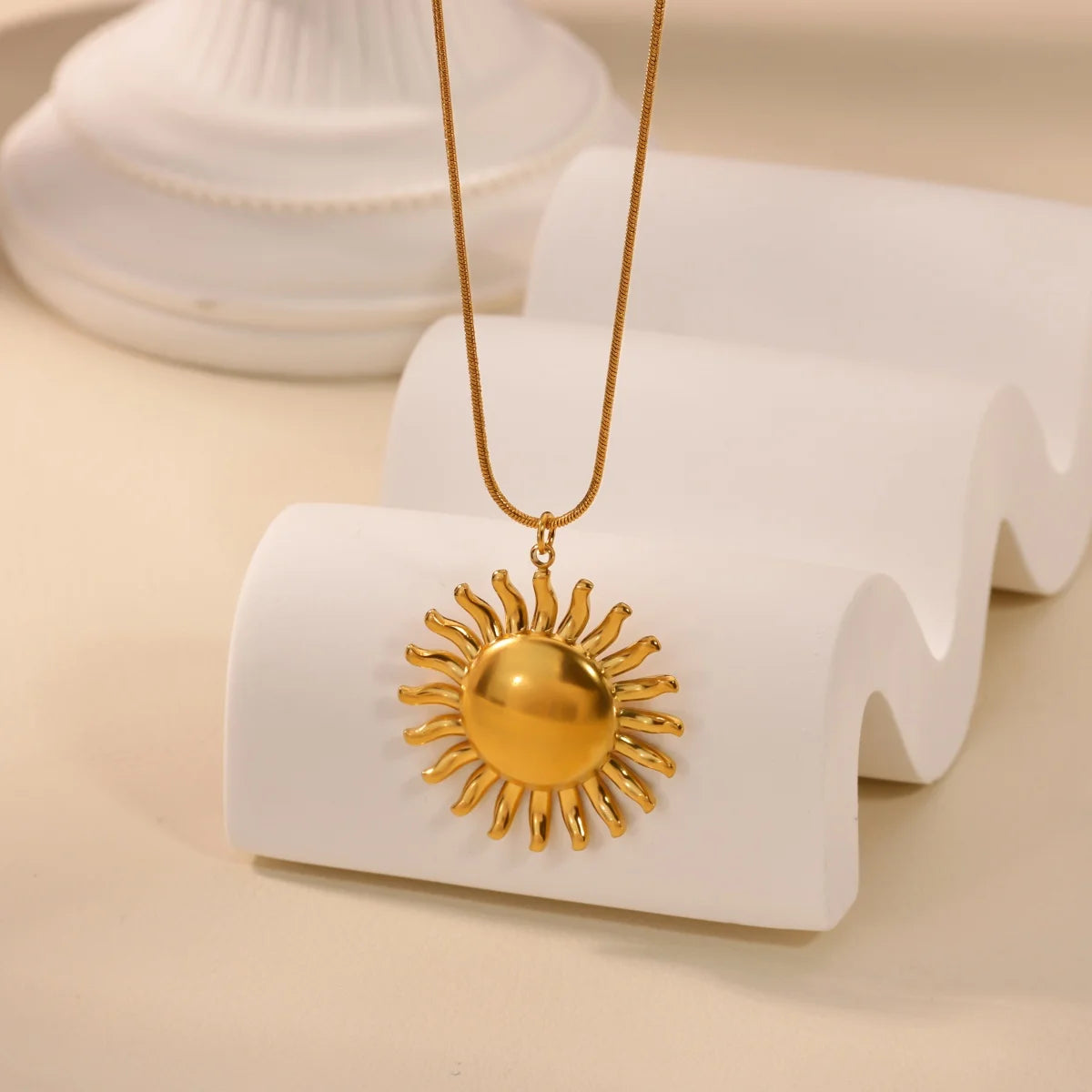 Solar Radiance – 18K Gold Plated Sun Pendant