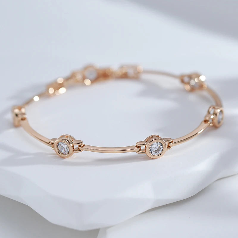 Simple Rose Gold Zircon Bracelet