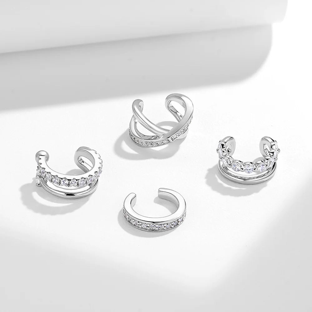 Eternal Brilliance: D Color Moissanite 18K Gold Plated Ear Clip