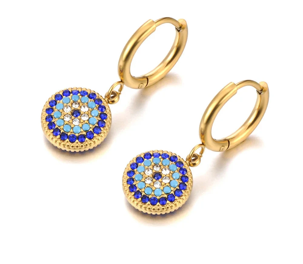Azure Guardian – Turkish Evil Eye Earrings