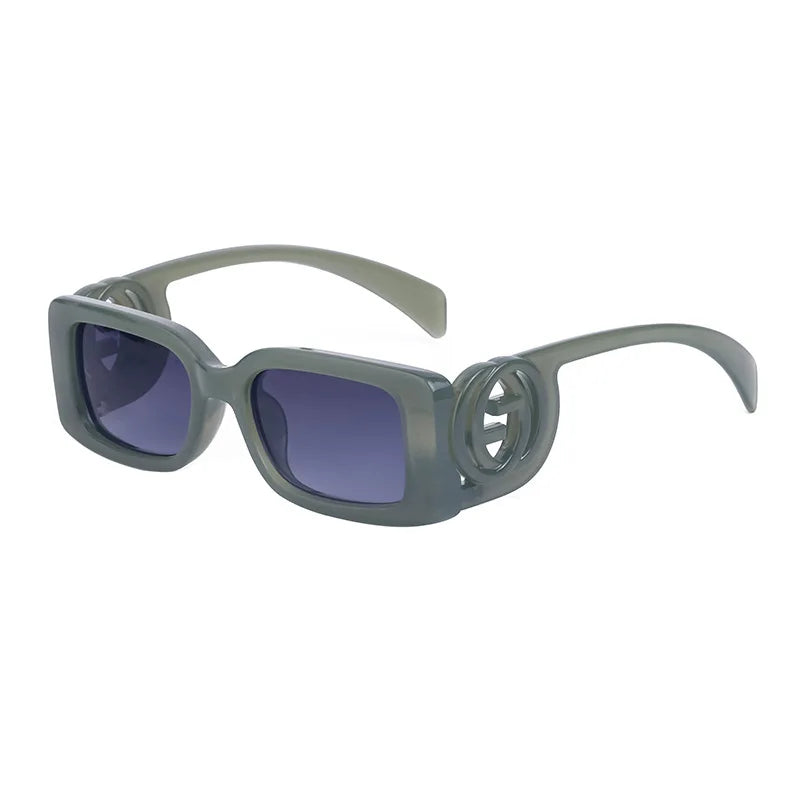 Retro Square Sunglasses with Black Gradient Lenses & UV400 Protection