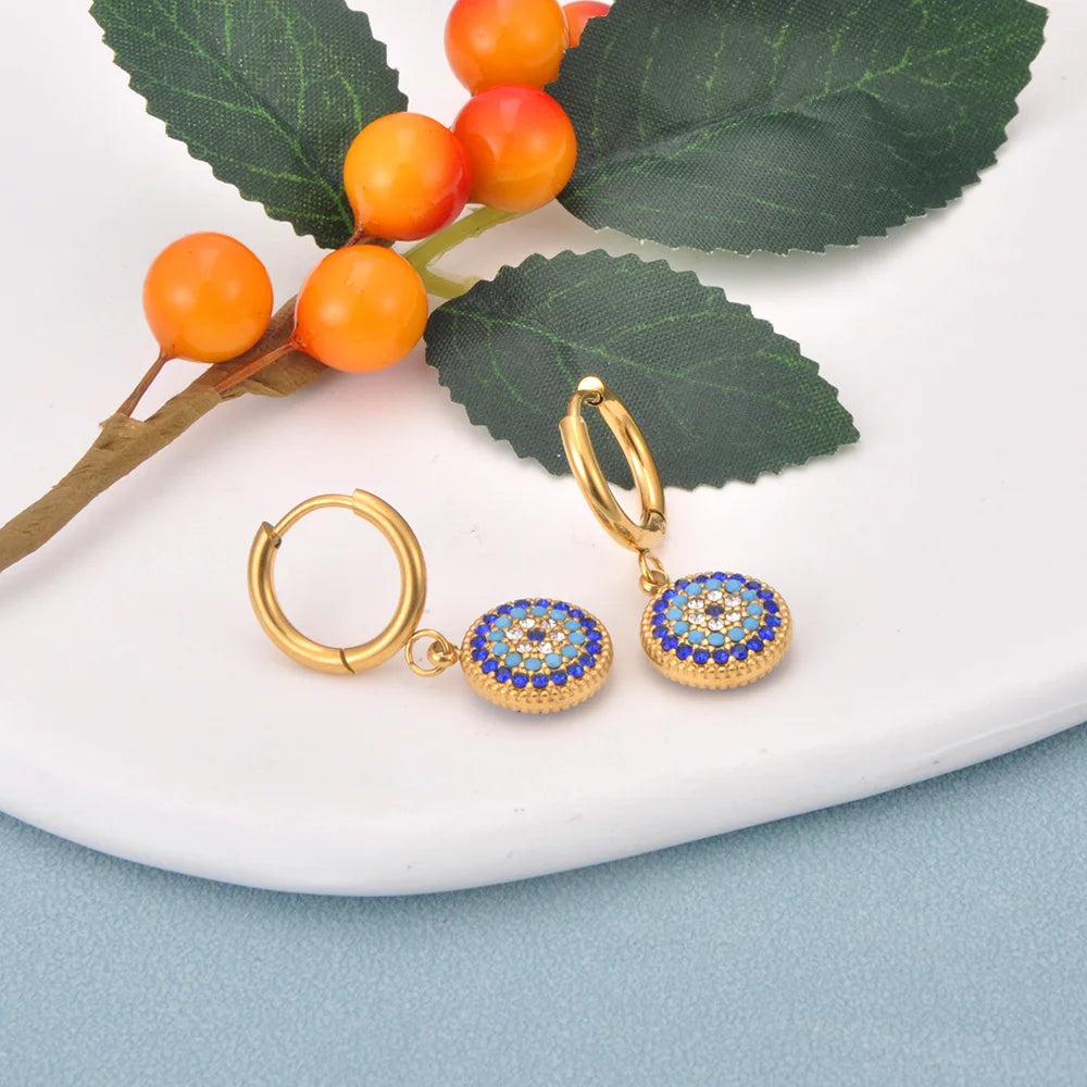Azure Guardian – Turkish Evil Eye Earrings