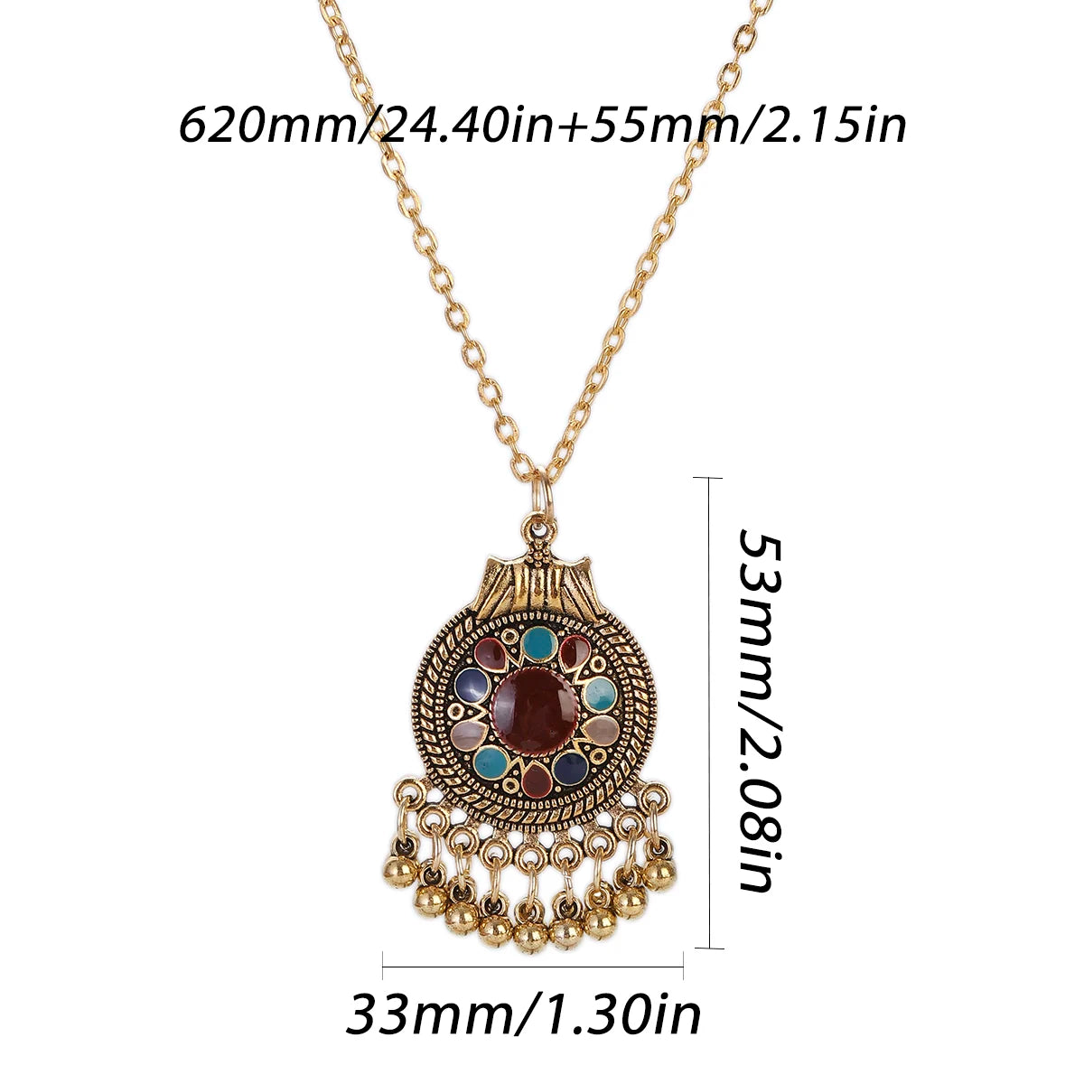 Ethnic Vintage Indian Jewelry Set with Tassel Details