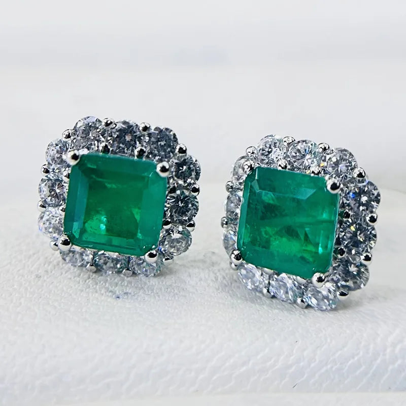 Oceanic Majesty Square Paraiba Tourmaline Statement Earrings