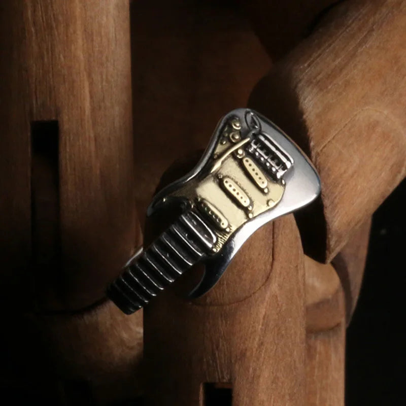 Retro Electric Guitar Ring Unisex