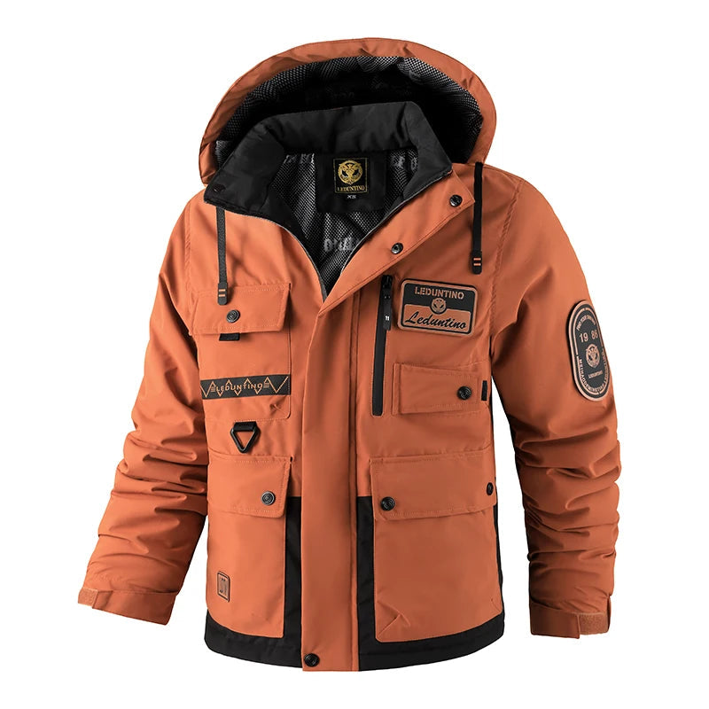 Men’s Detachable Hood Cotton Jacket Casual Windbreaker for Autumn & Winter