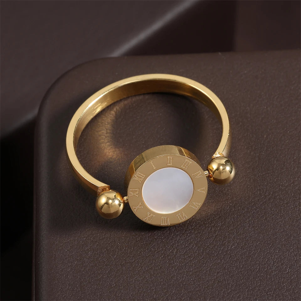 Classic Reversible Roman Numeral Ring Everyday Style