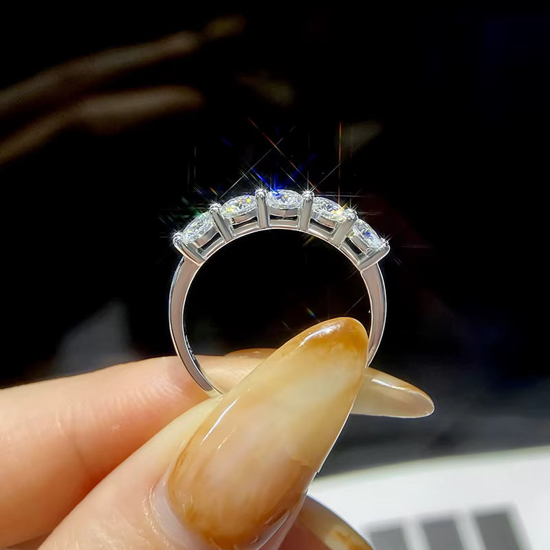 925 Sterling Silver Brilliant Moissanite Zircon Ring Eternal Bond