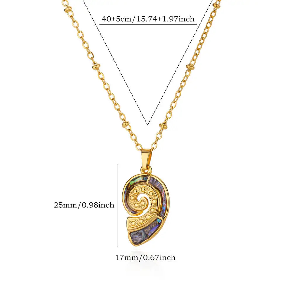 Oceanic Dream – Colorful Conch Shell Pendant