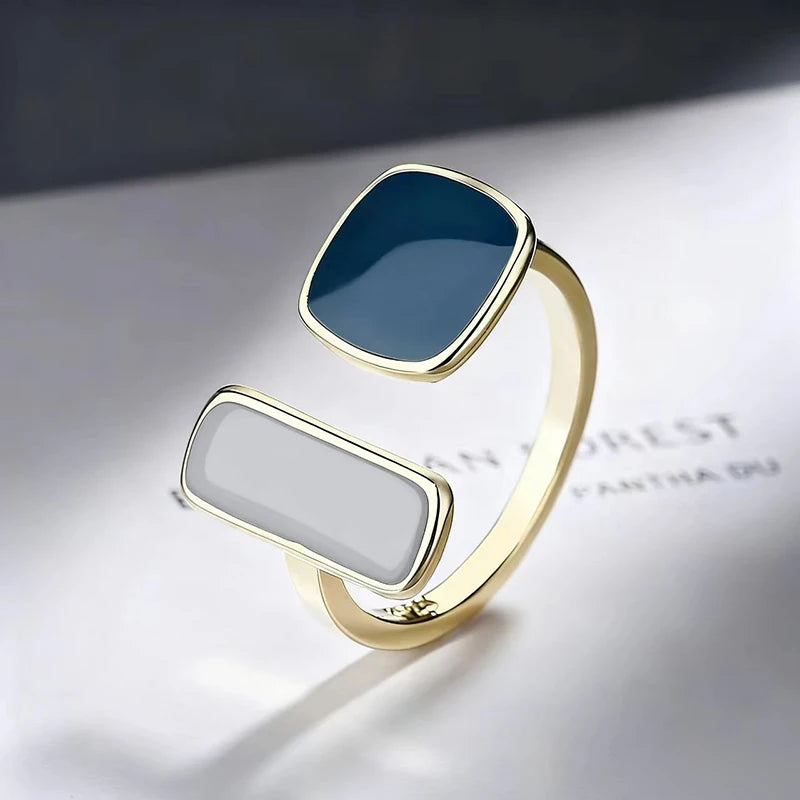Modern Women’s Statement - Geometric Open Ring with Disc