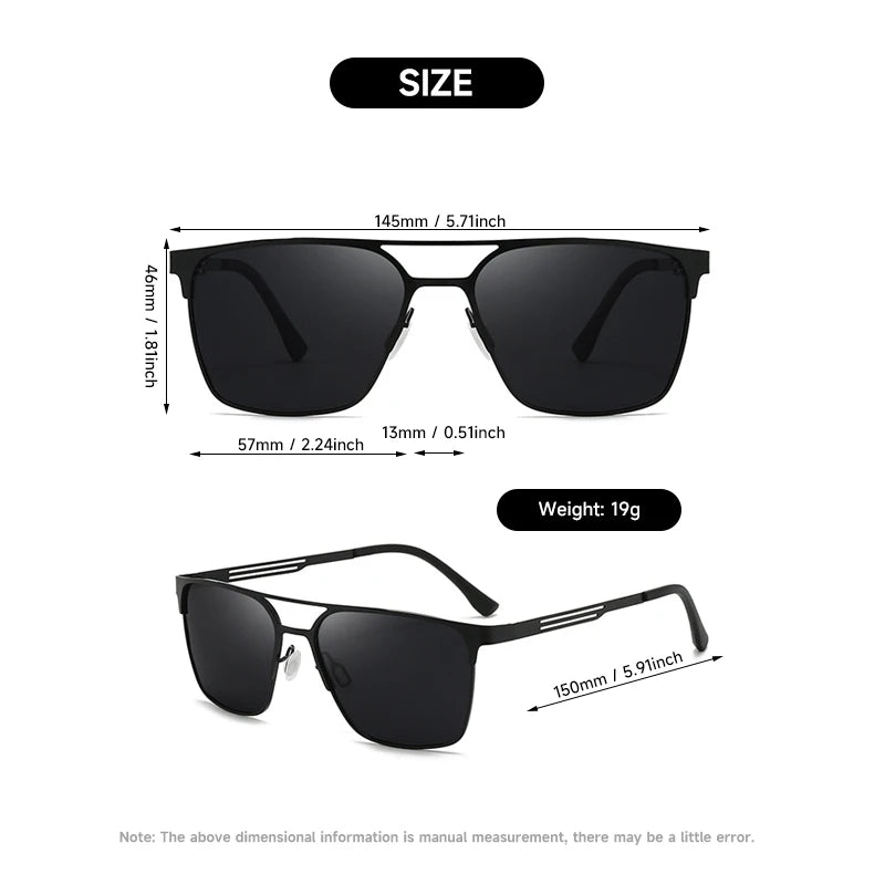 Pilot Polarized Sunglasses with Stainless Steel Frame - Man