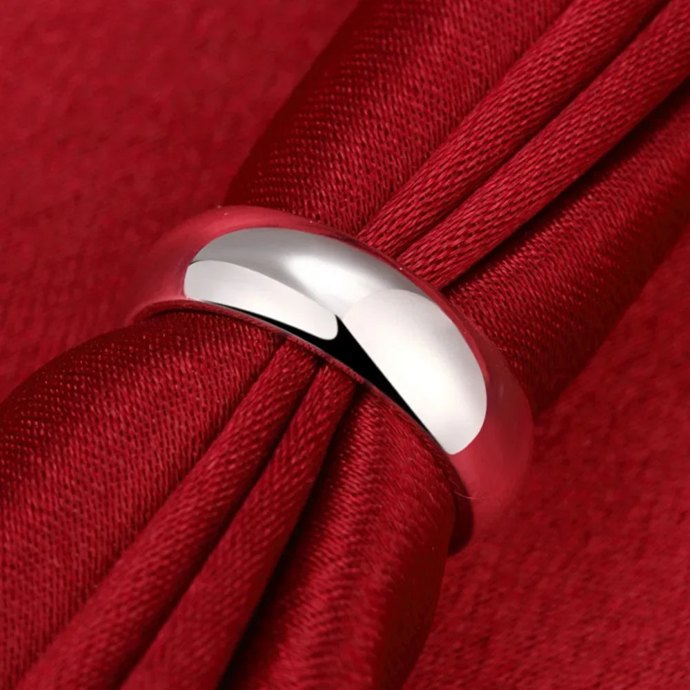 925 Sterling Silver Ring with Plain Band – Timeless Elegance