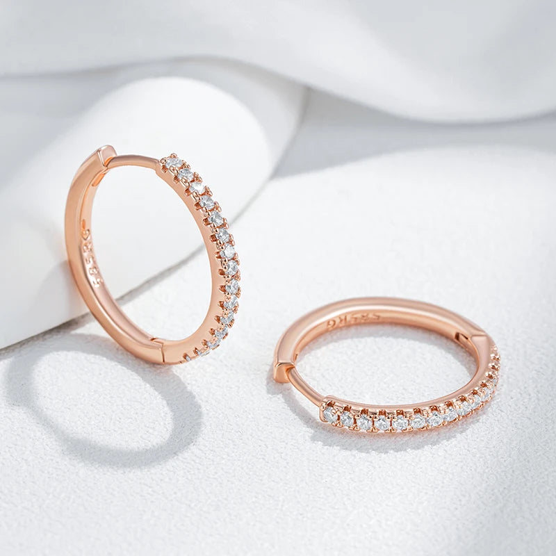 Earring – Rose Gold Hoop Zircon Statement