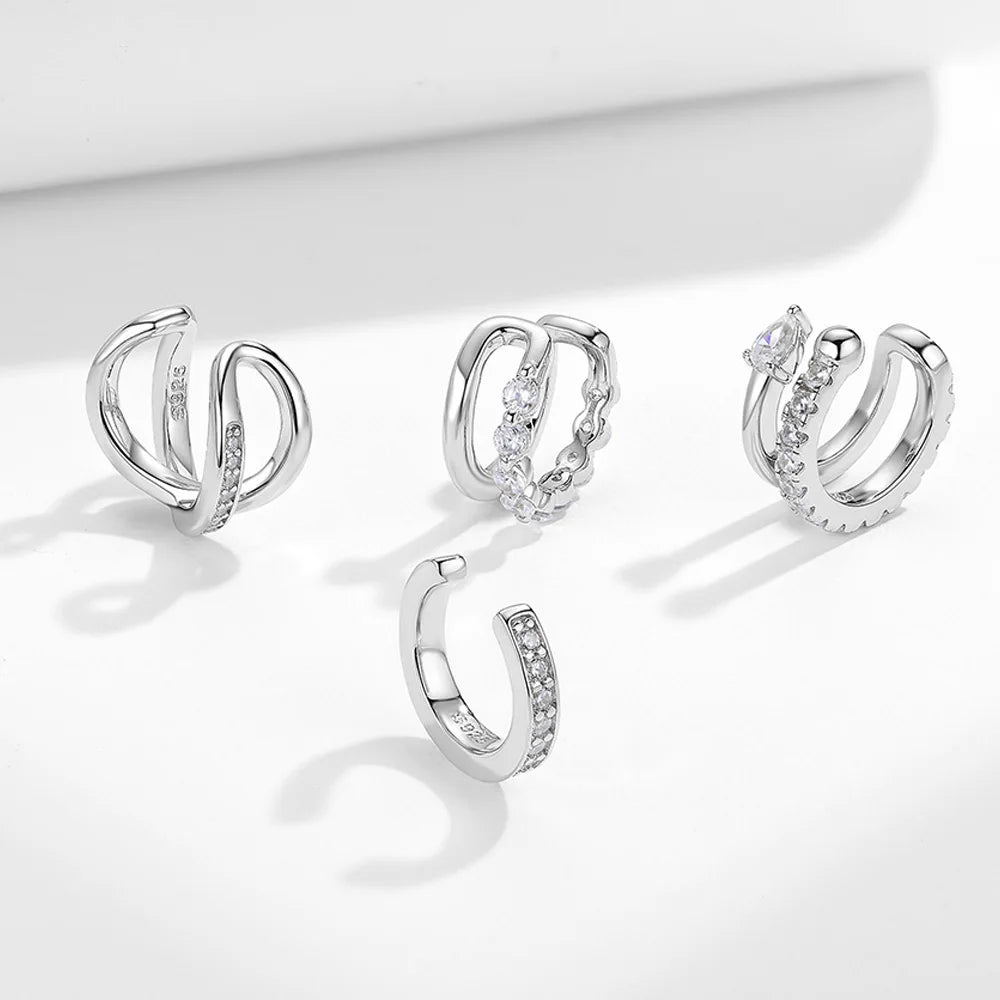 Eternal Brilliance: D Color Moissanite 18K Gold Plated Ear Clip