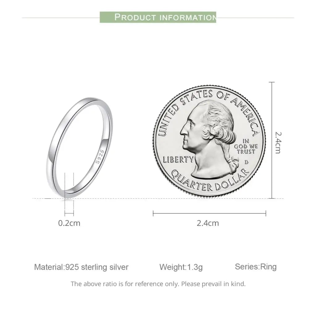 The Pure Serenity High Polished Sterling Silver Minimalist Band