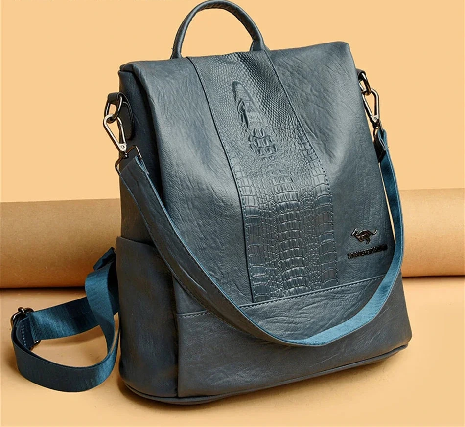 Soft Leather Designer Backpack for Women with Large Capacity and Elegant Style