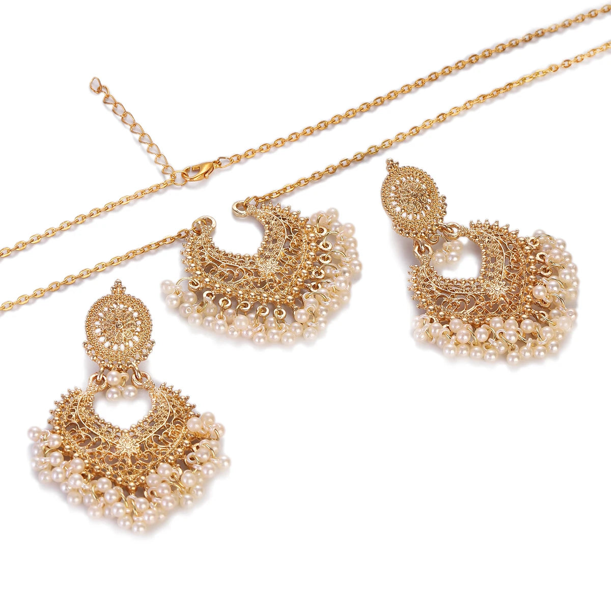 Ethnic Vintage Indian Jewelry Set with Tassel Details