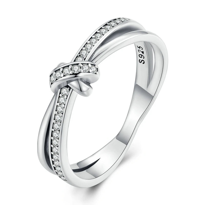 The Eternal Knot Sterling Silver Double Layer Stackable Ring
