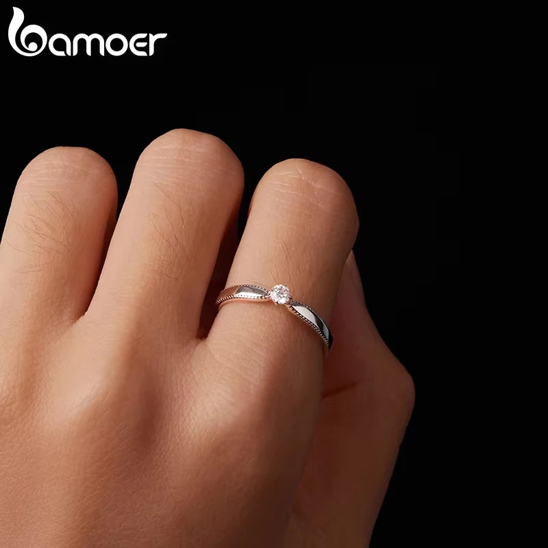 The Exquisite Moissanite Solitaire Band in Pure Sterling Silver