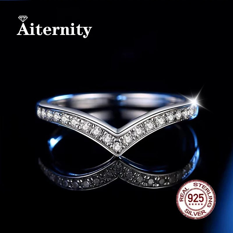 925 Sterling Silver Brilliant Moissanite Zircon Ring Eternal Bond