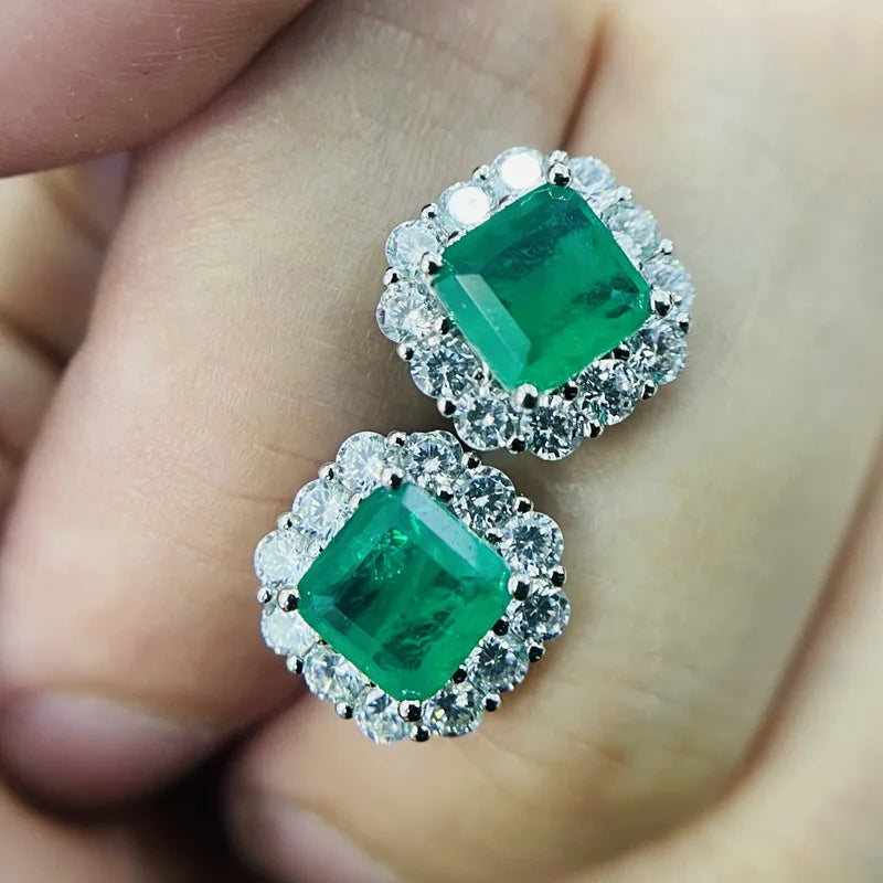 Oceanic Majesty Square Paraiba Tourmaline Statement Earrings