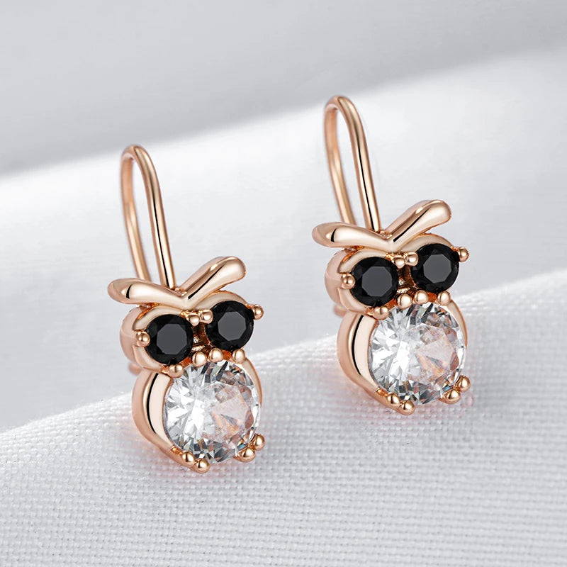 Earring – Little Owl Zircon Vintage Charm
