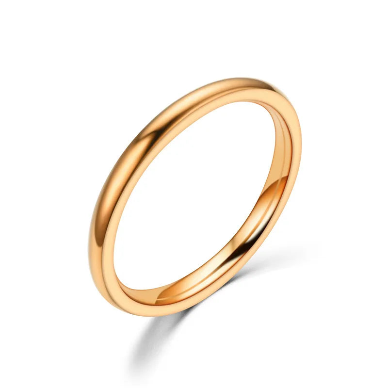 Classic Rose Gold Stainless Steel Ring – Unisex Style