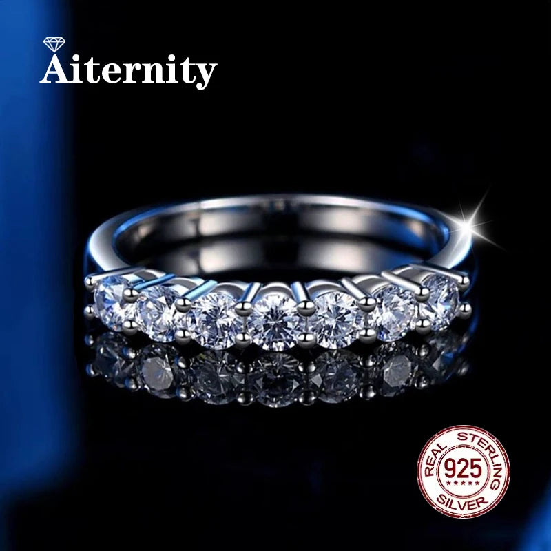 925 Sterling Silver Brilliant Moissanite Zircon Ring Eternal Bond