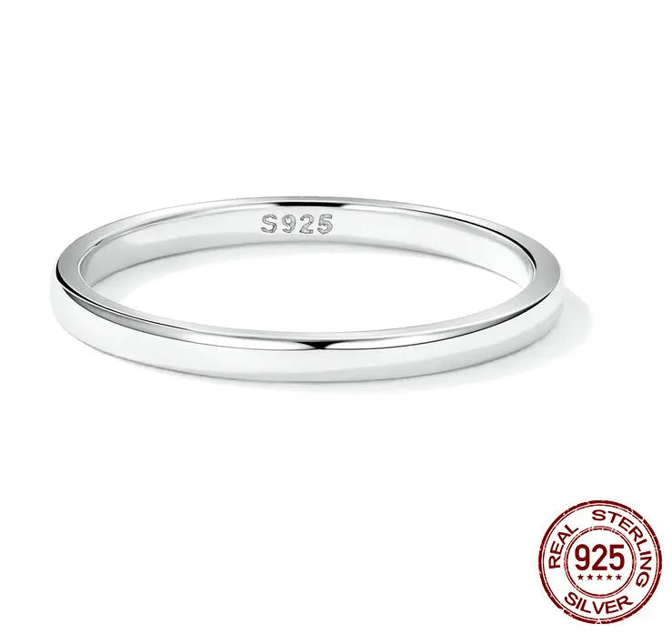 The Pure Serenity High Polished Sterling Silver Minimalist Band