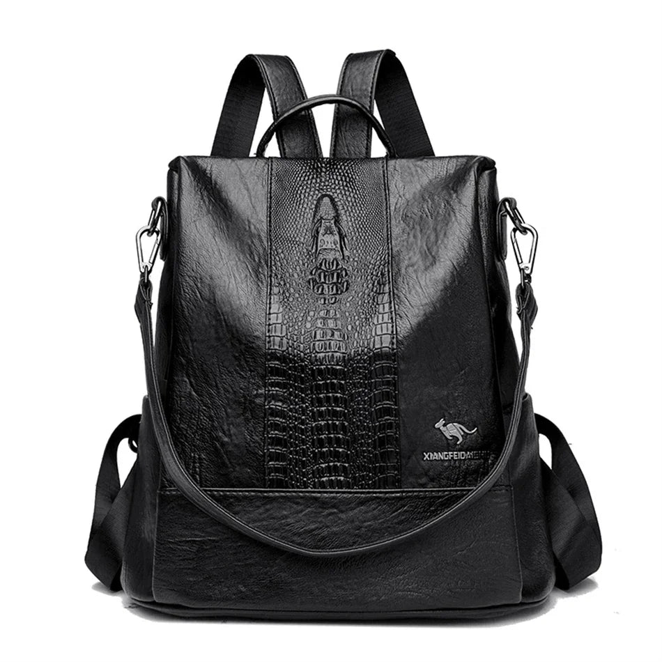 Soft Leather Designer Backpack for Women with Large Capacity and Elegant Style