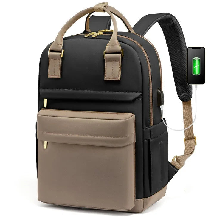 Waterproof Nylon Backpack with USB Port for 15.6” Laptop