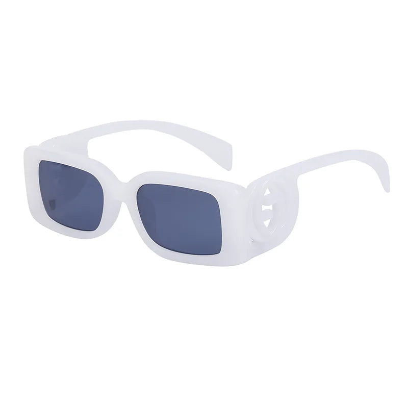 Retro Square Sunglasses with Black Gradient Lenses & UV400 Protection