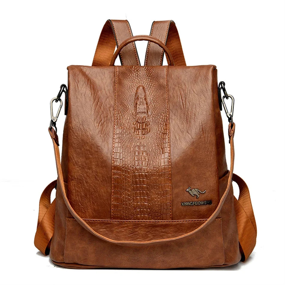 Soft Leather Designer Backpack for Women with Large Capacity and Elegant Style