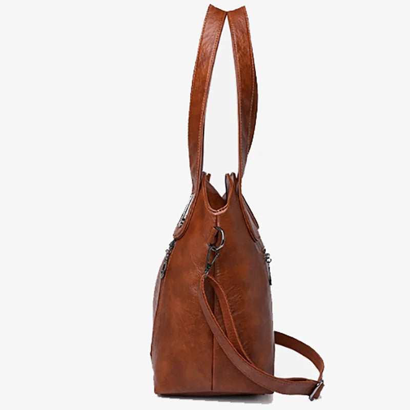 Large Capacity PU Tote Bag with Adjustable Strap for Everyday Style