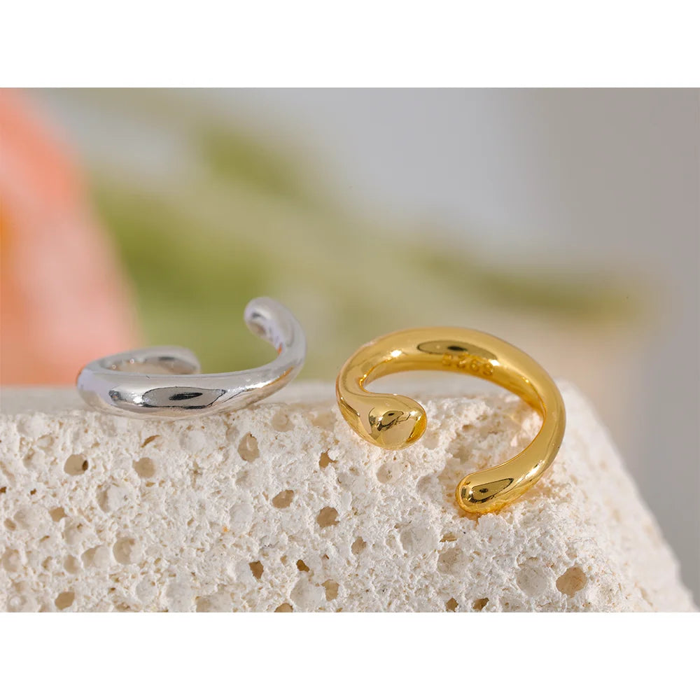 Golden Simplicity: 14K Gold Plated 925 Sterling Silver Minimalist Ear Cuff