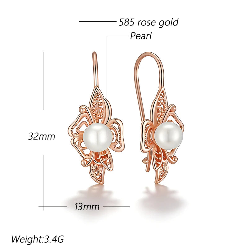 Royal Geometry – Hollow Pearl Lace Drop Earrings