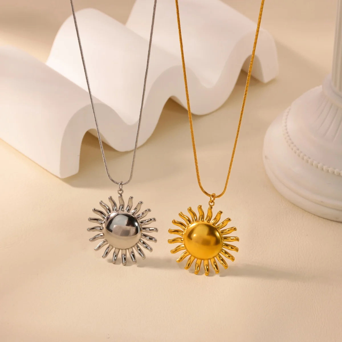Solar Radiance – 18K Gold Plated Sun Pendant