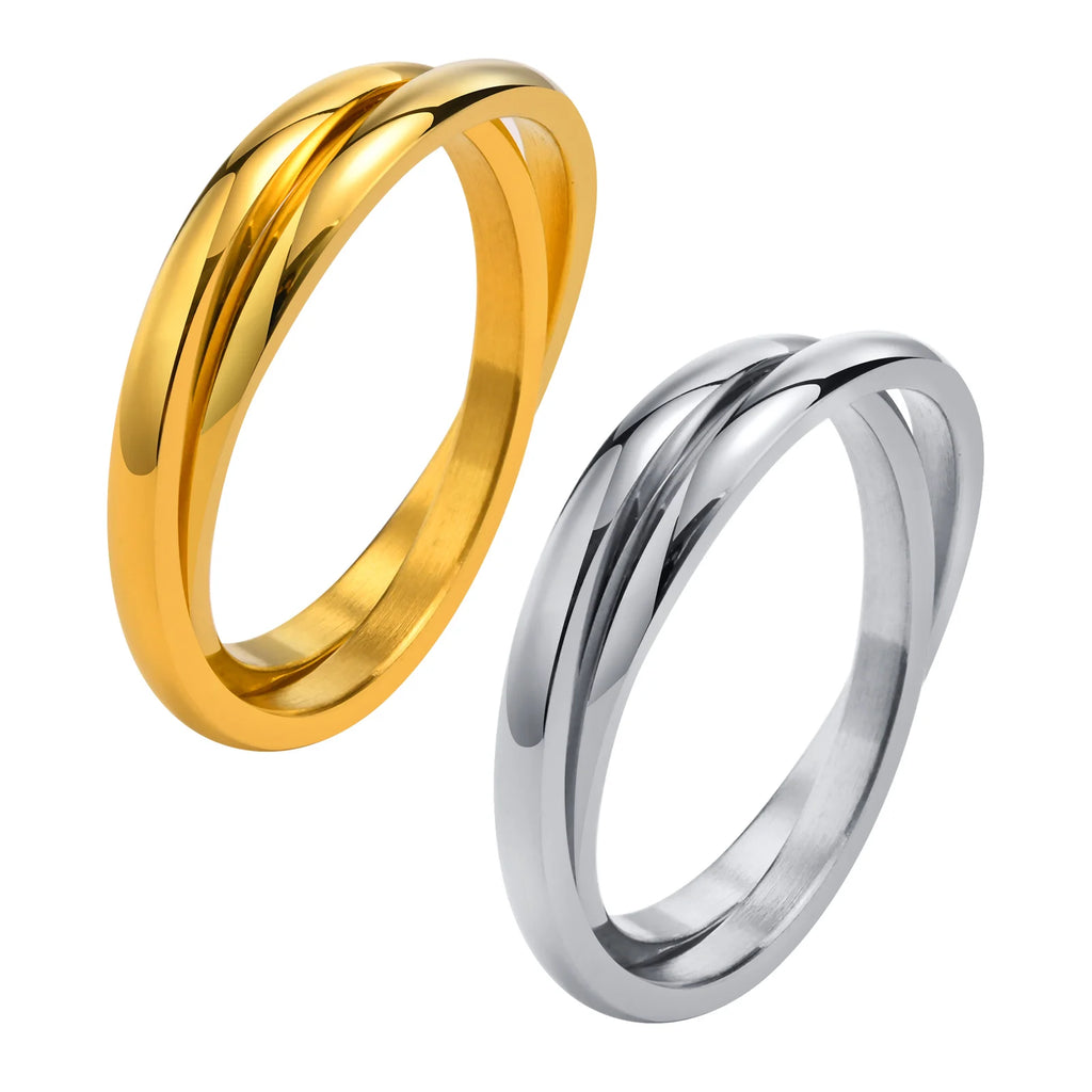 Thin Interlocking Rolling Ring Minimalist Infinity Design Women