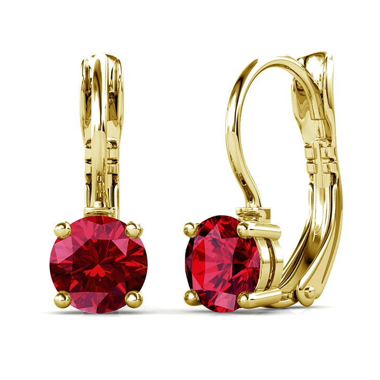 Crystalline Purity: Yolora Round Cut Swarovski Drop Earrings