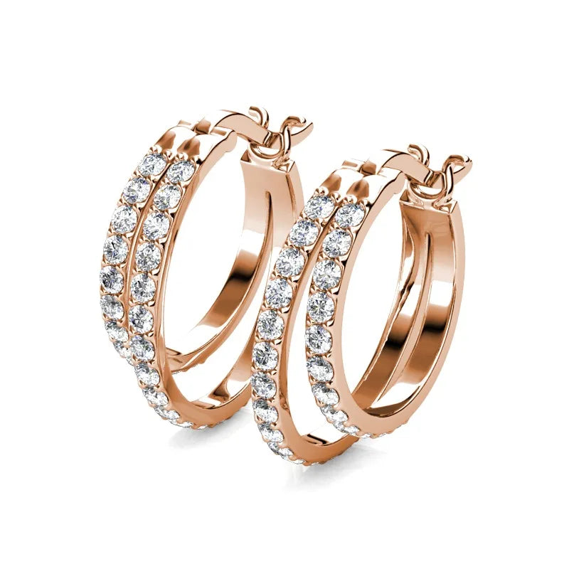 Double the Radiance: Yolora 52-Stone Double Layer Hoops