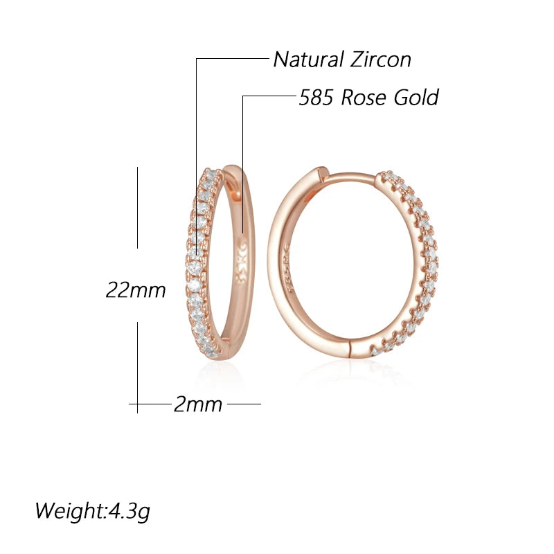 Earring – Rose Gold Hoop Zircon Statement