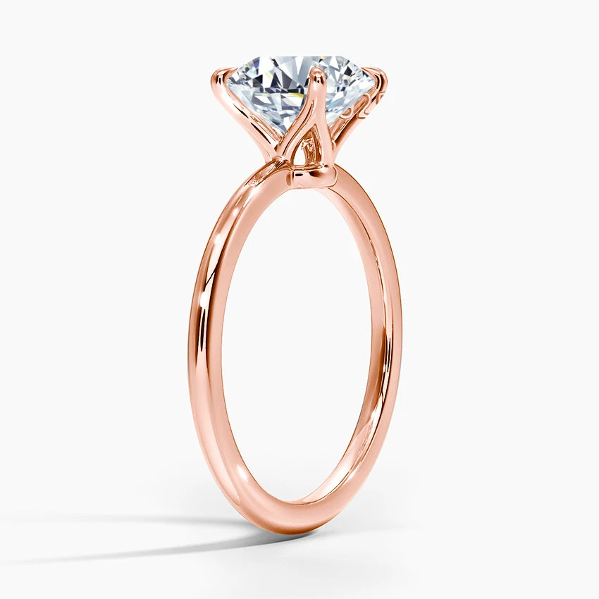 Rose Gold Radiance: Szjinao D Color Moissanite Solitaire