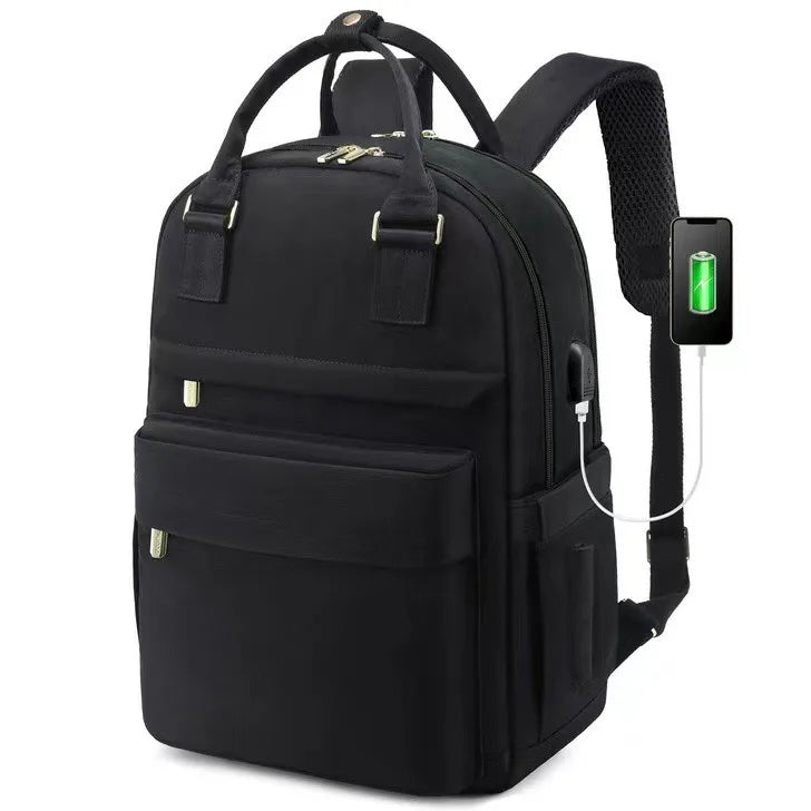 Waterproof Nylon Backpack with USB Port for 15.6” Laptop