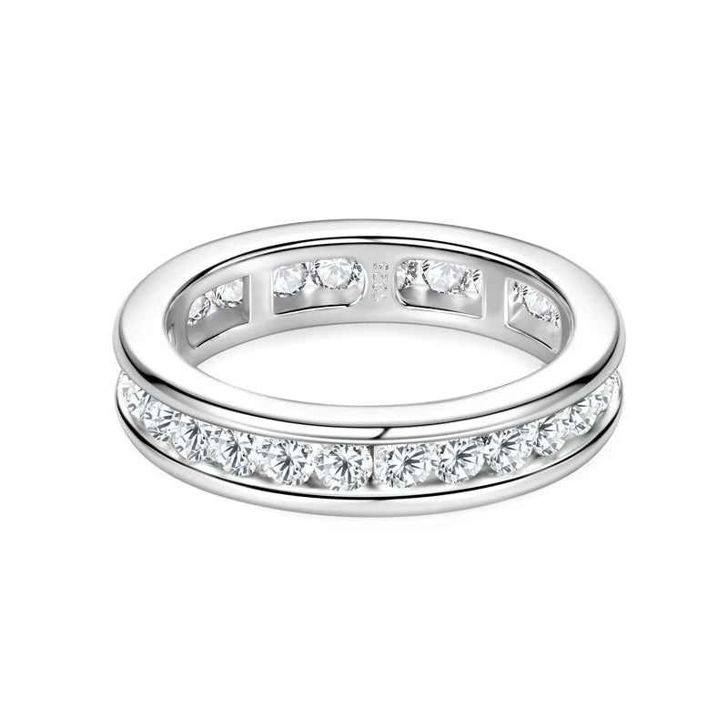 925 Sterling Silver Moissanite Eternity Ring Eternal Commitment