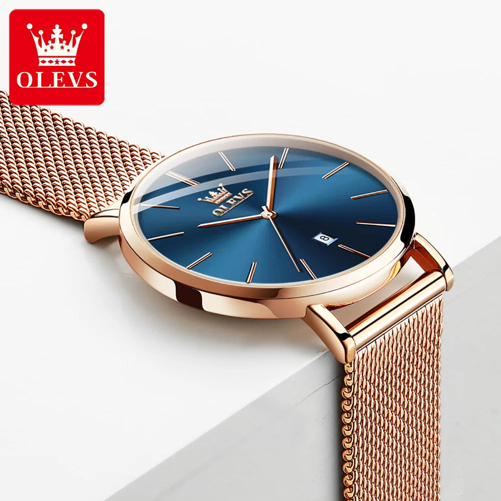 Luminous Sophistication OLEVS Ultra-Slim Mesh Watch
