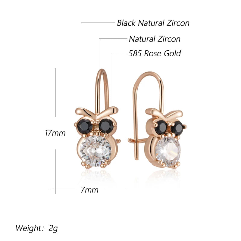 Earring – Little Owl Zircon Vintage Charm