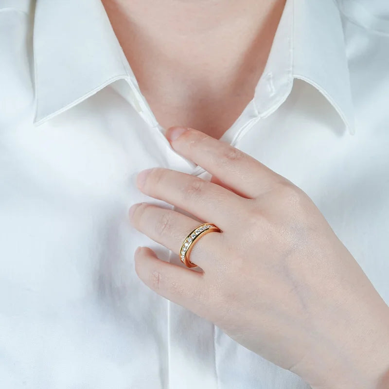 925 Sterling Silver Moissanite Eternity Ring Eternal Commitment