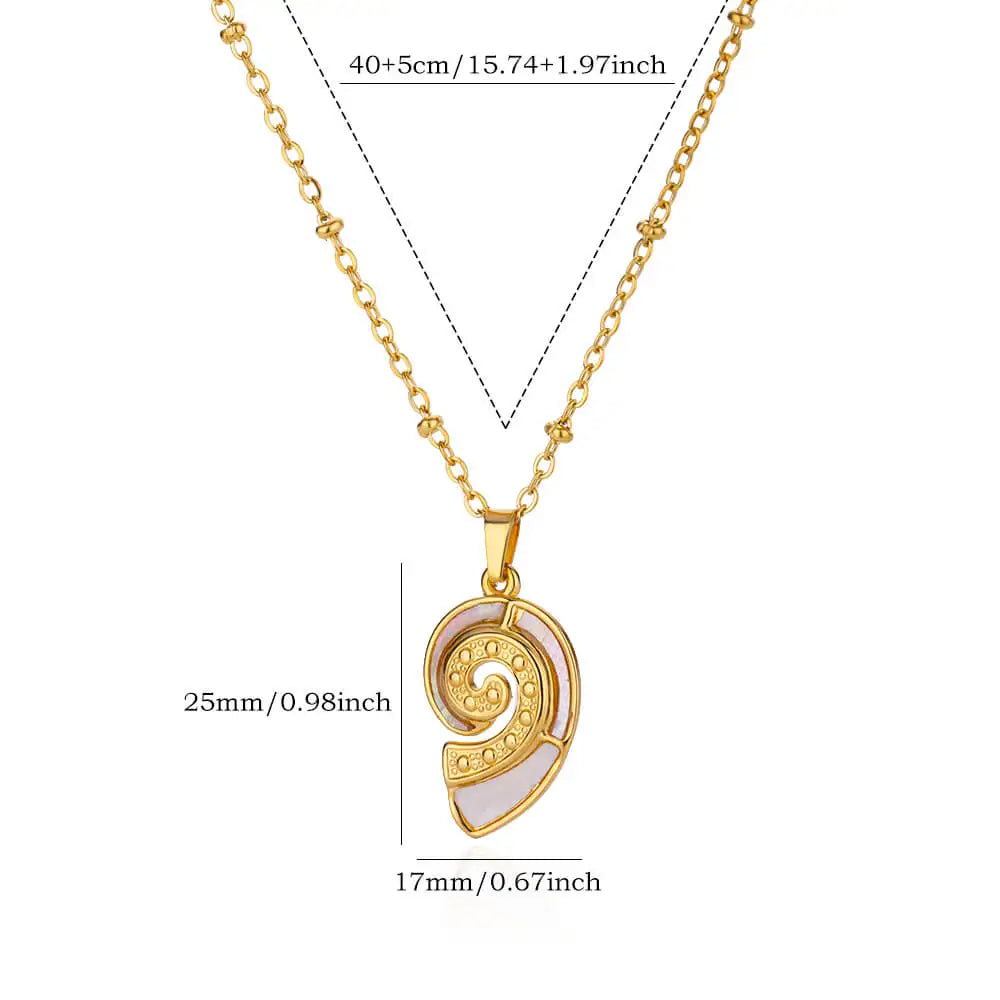 Oceanic Dream – Colorful Conch Shell Pendant
