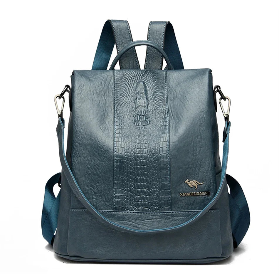 Soft Leather Designer Backpack for Women with Large Capacity and Elegant Style