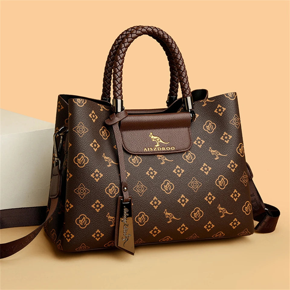 Elegant Women’s Handbag with Unique Handle & Adjustable Strap